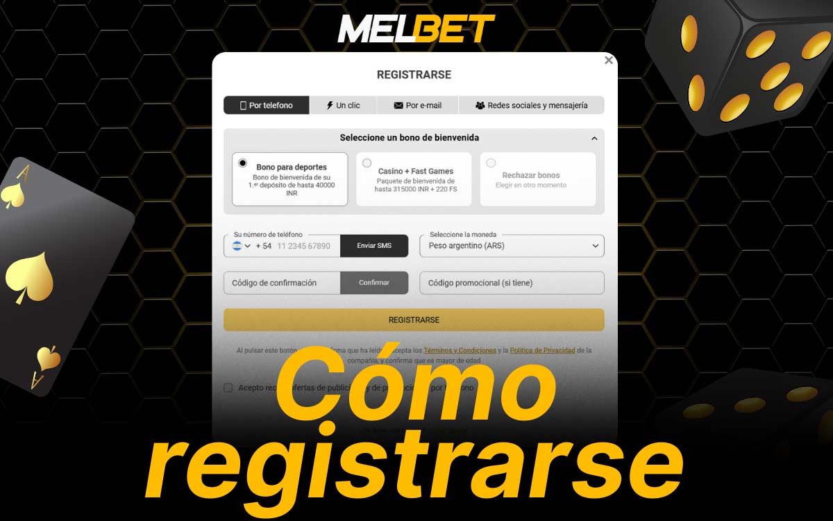 crear una cuenta en Melbet